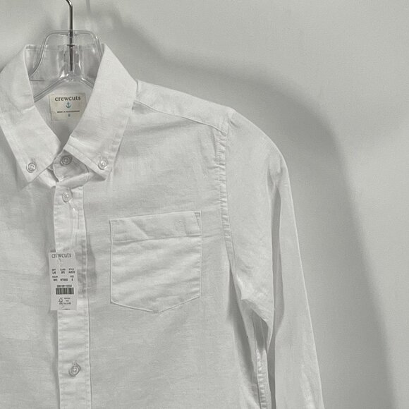 CrewCuts White Button Down Collared Shirt Sz Boys 8 NWT - Picture 2 of 6